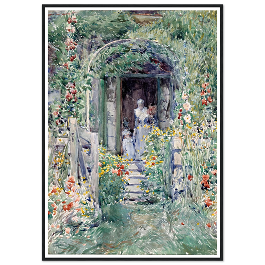 The Garden in Its Glory (1892) Art Print | Childe Hassam - Framed Poster - 30x40 cm / 12x16″ - Black frame