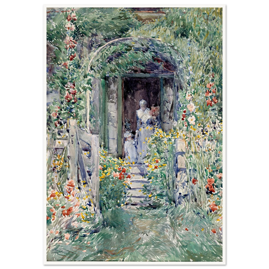 The Garden in Its Glory (1892) Art Print | Childe Hassam - Framed Poster - 30x40 cm / 12x16″ - Black frame
