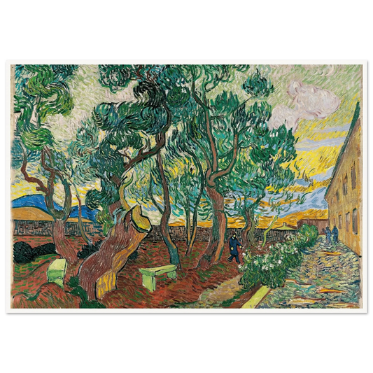 The Garden of Saint-Paul Hospital (1889) Art Print | Vincent van Gogh - Framed Poster - 30x40 cm / 12x16″ - Black frame