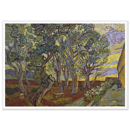 The garden of Saint Paul’s Hospital Art Print | Vincent van Gogh - Framed Poster - 30x40 cm / 12x16″ - Black frame