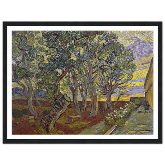 The garden of Saint Paul’s Hospital Art Print | Vincent van Gogh - Framed Poster - 30x40 cm / 12x16″ - Black frame