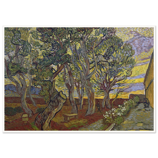 The garden of Saint Paul’s Hospital Art Print | Vincent van Gogh - Framed Poster - 30x40 cm / 12x16″ - Black frame