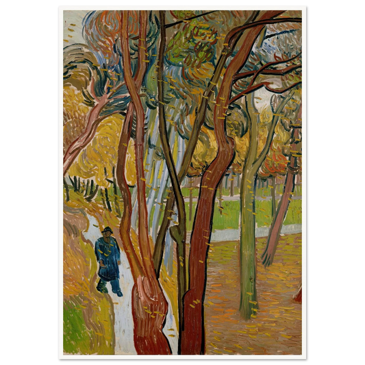 The garden of Saint Paul’s Hospital (`The fall of the leaves’) Art Print | Vincent van Gogh - Framed Poster - 30x40 cm / 12x16″ - Black frame