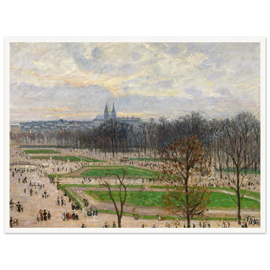 The Garden of the Tuileries on a Winter Afternoon (1899) Art Print | Camille Pissarro - Framed Poster - 30x40 cm / 12x16″ - Black frame