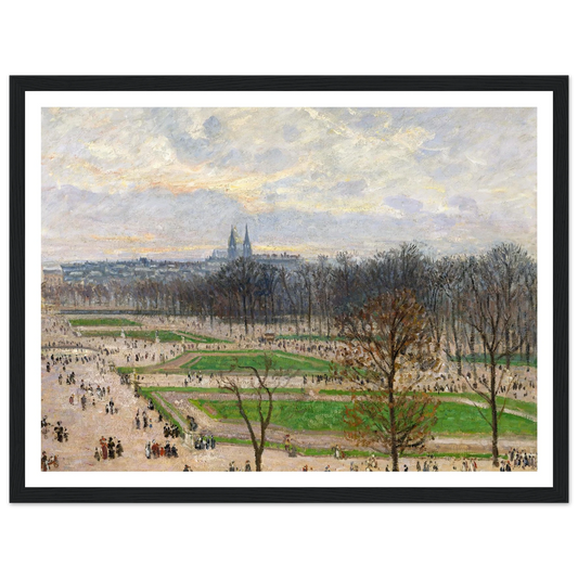 The Garden of the Tuileries on a Winter Afternoon (1899) Art Print | Camille Pissarro - Framed Poster - 30x40 cm / 12x16″ - Black frame