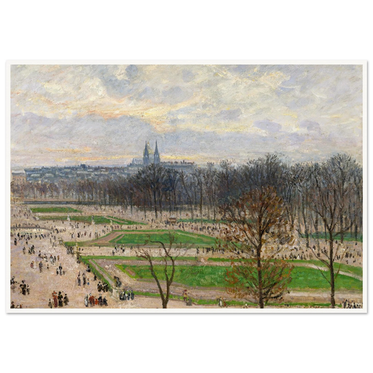 The Garden of the Tuileries on a Winter Afternoon (1899) Art Print | Camille Pissarro - Framed Poster - 30x40 cm / 12x16″ - Black frame
