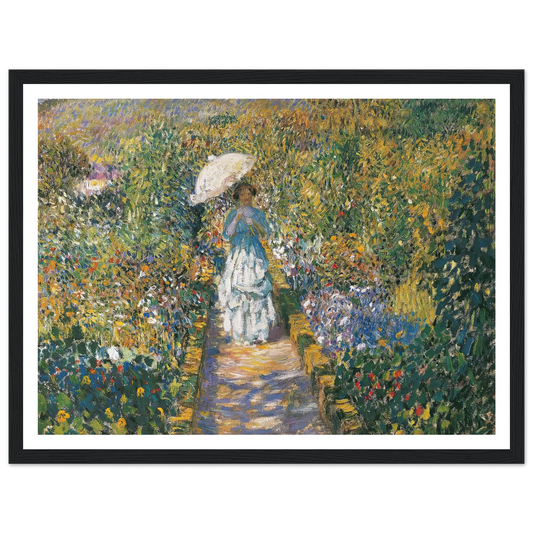 The Garden path Art Print | Frederick Carl Frieseke - Framed Poster - 30x40 cm / 12x16″ - Black frame