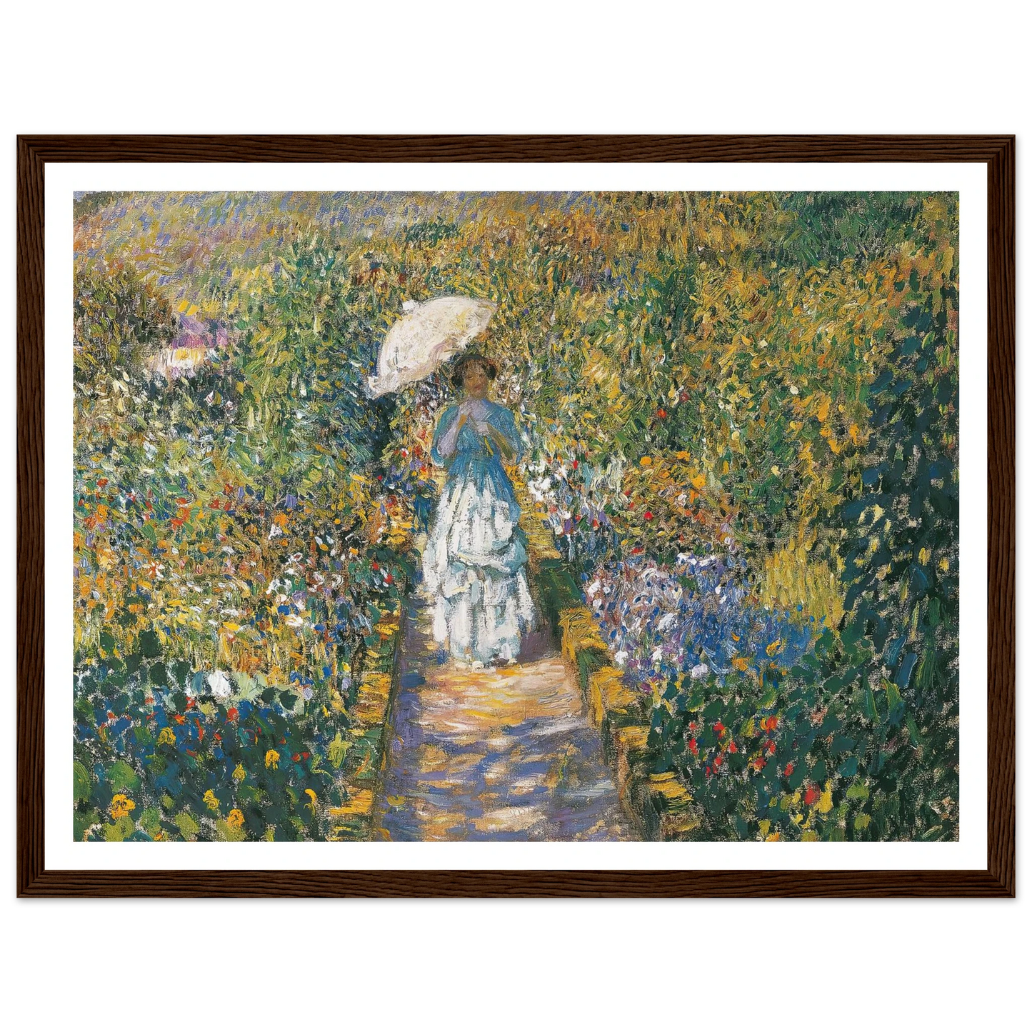 The Garden path Art Print | Frederick Carl Frieseke - Framed Poster - 30x40 cm / 12x16″ - Black frame