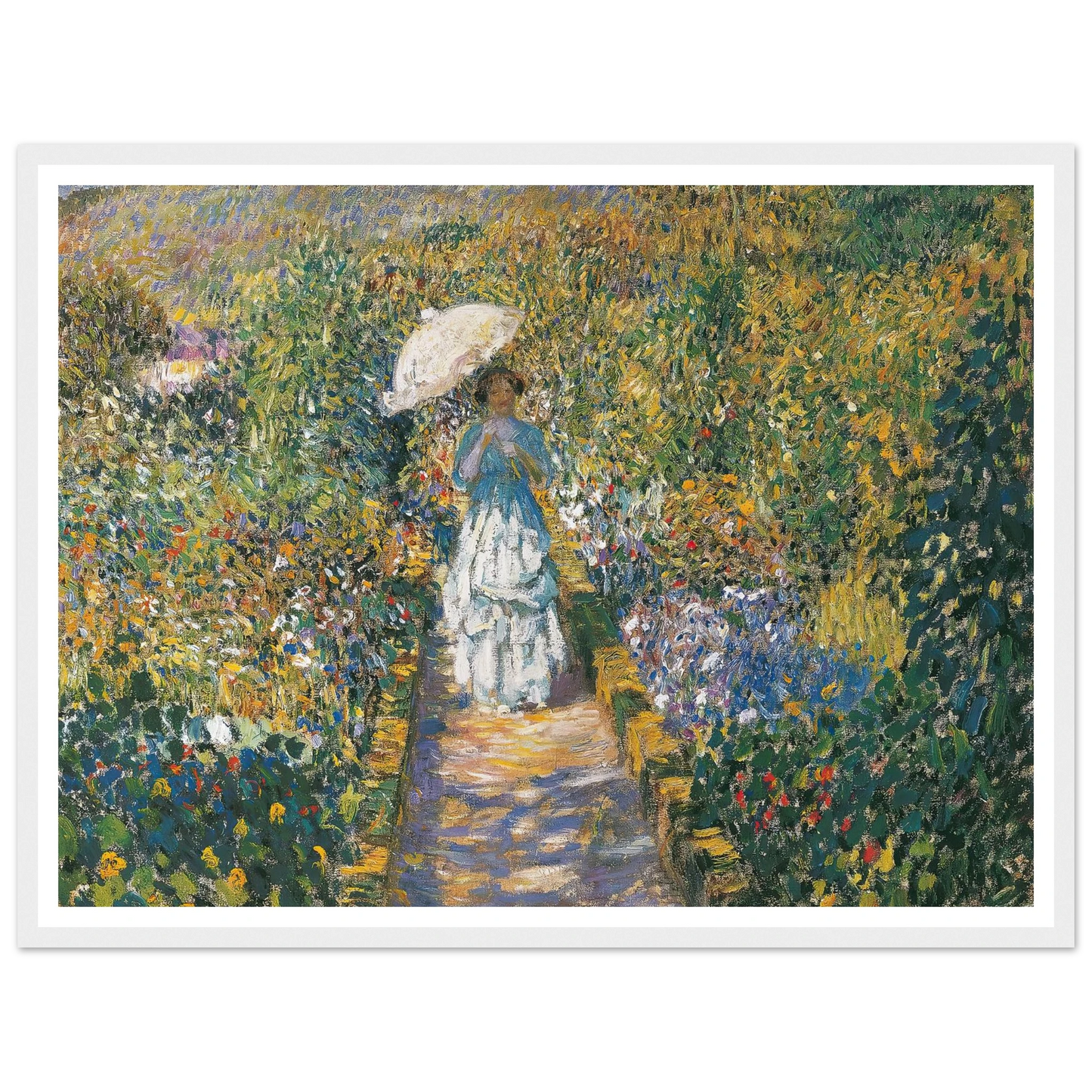 The Garden path Art Print | Frederick Carl Frieseke - Framed Poster - 30x40 cm / 12x16″ - Black frame