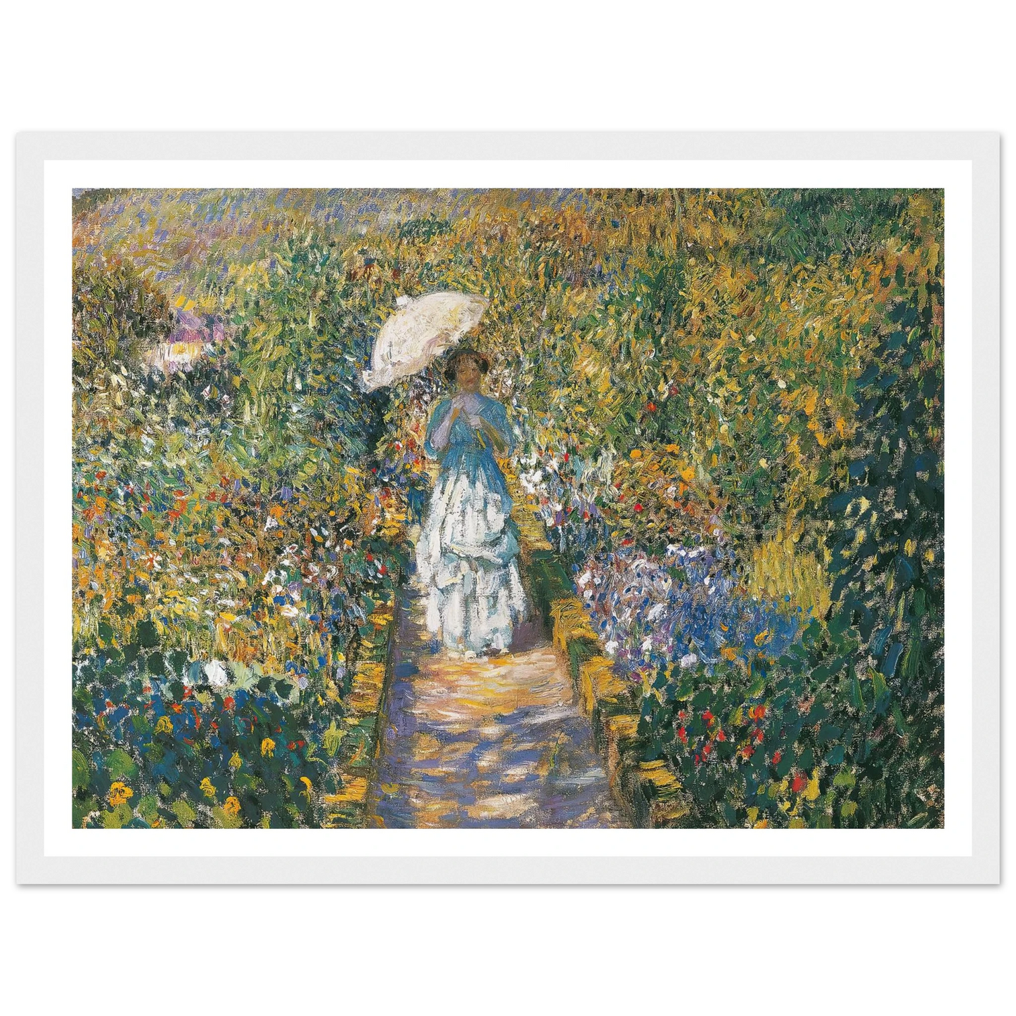 The Garden path Art Print | Frederick Carl Frieseke - Framed Poster - 30x40 cm / 12x16″ - Black frame