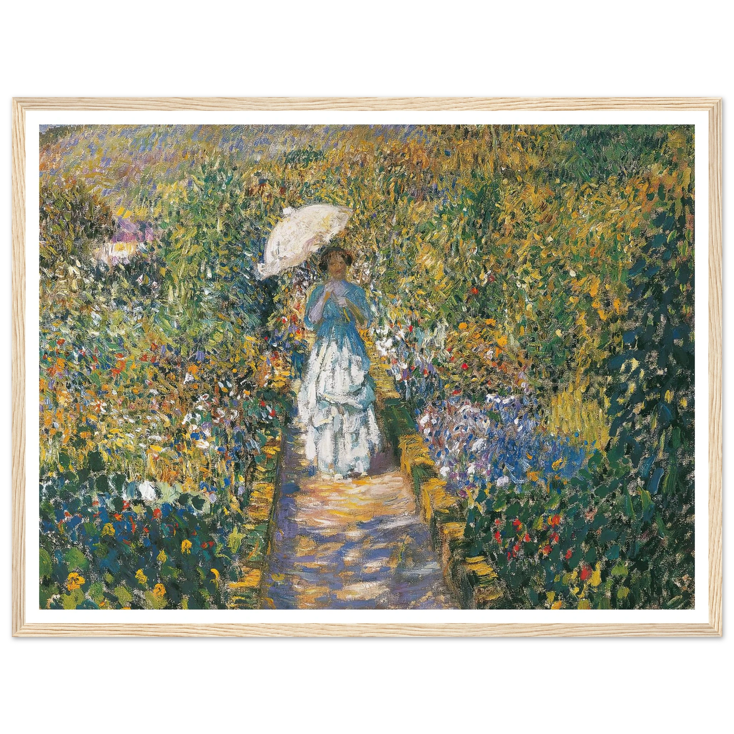The Garden path Art Print | Frederick Carl Frieseke - Framed Poster - 30x40 cm / 12x16″ - Black frame