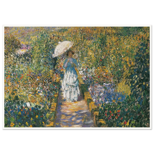 The Garden path Art Print | Frederick Carl Frieseke - Framed Poster - 30x40 cm / 12x16″ - Black frame