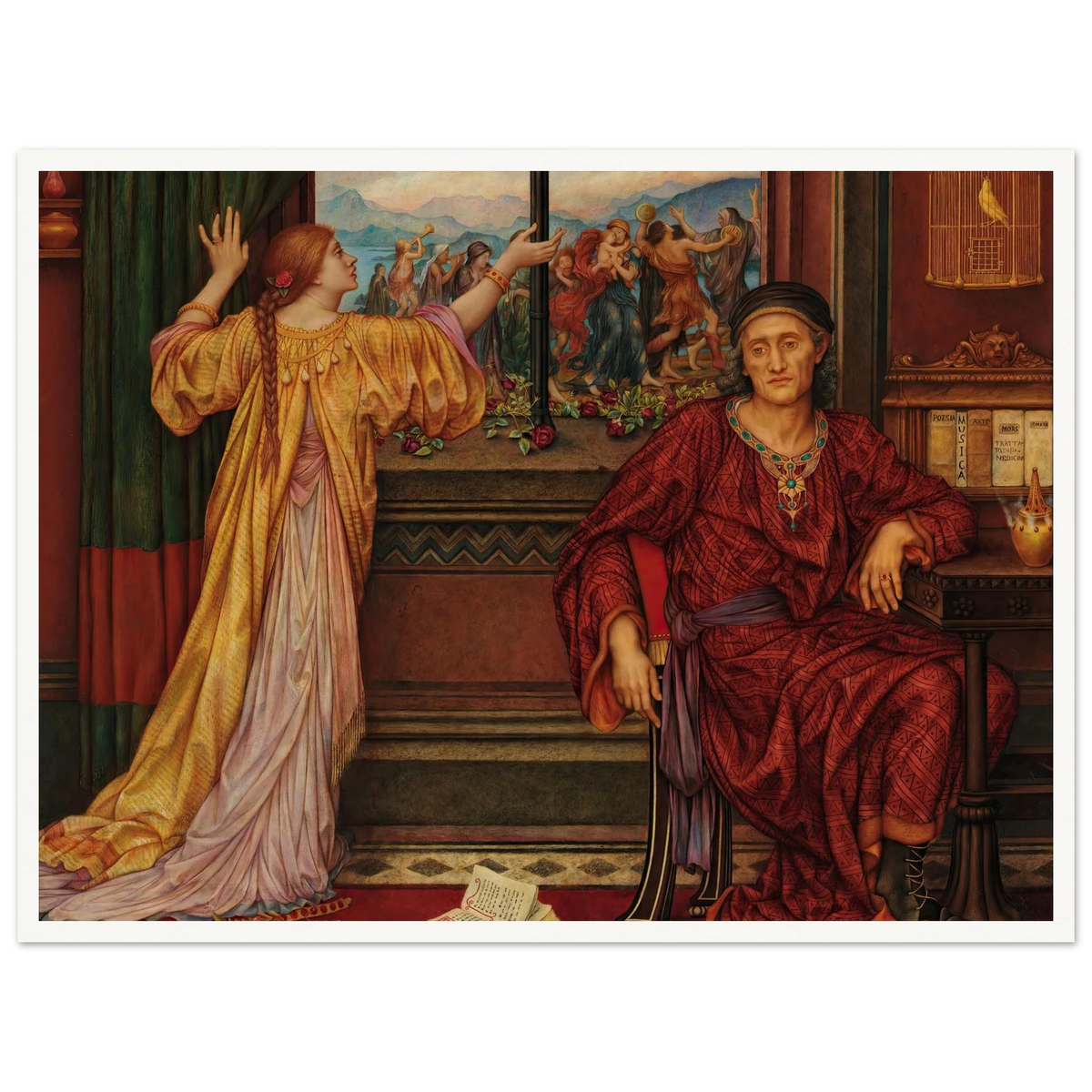 The Gilded Cage (1919) Art Print | Evelyn de Morgan - Framed Poster - 30x40 cm / 12x16″ - Black frame
