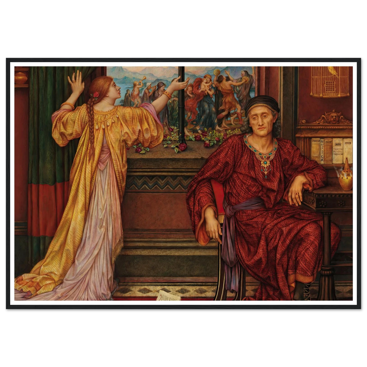 The Gilded Cage (1919) Art Print | Evelyn de Morgan - Framed Poster - 30x40 cm / 12x16″ - Black frame