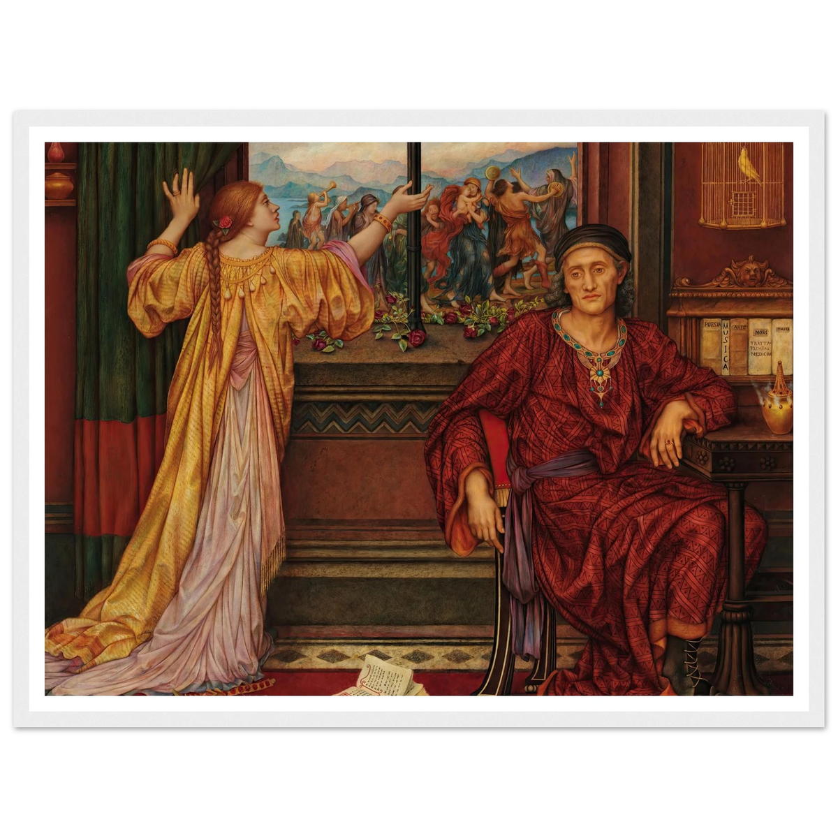 The Gilded Cage (1919) Art Print | Evelyn de Morgan - Framed Poster - 30x40 cm / 12x16″ - Black frame