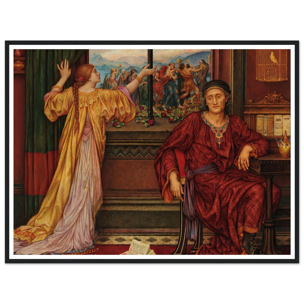 The Gilded Cage (1919) Art Print | Evelyn de Morgan - Framed Poster - 30x40 cm / 12x16″ - Black frame