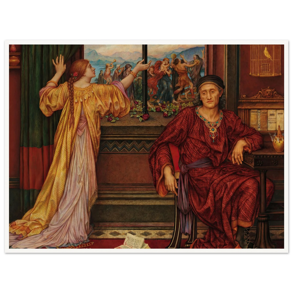 The Gilded Cage (1919) Art Print | Evelyn de Morgan - Framed Poster - 30x40 cm / 12x16″ - Black frame