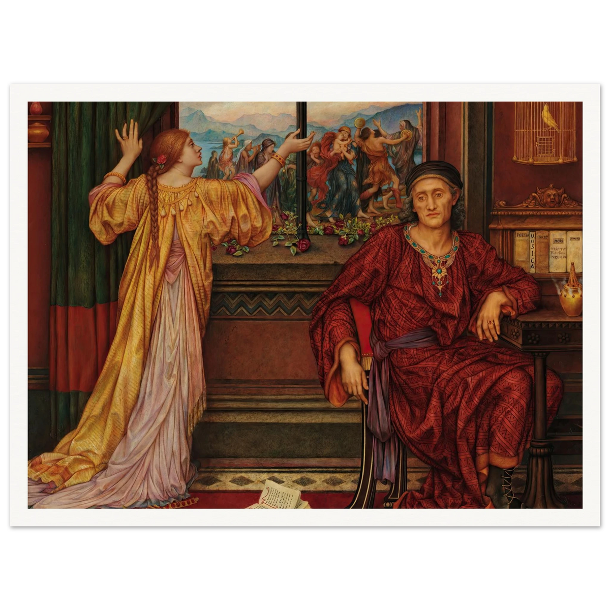 The Gilded Cage (1919) Art Print | Evelyn de Morgan - Framed Poster - 30x40 cm / 12x16″ - Black frame