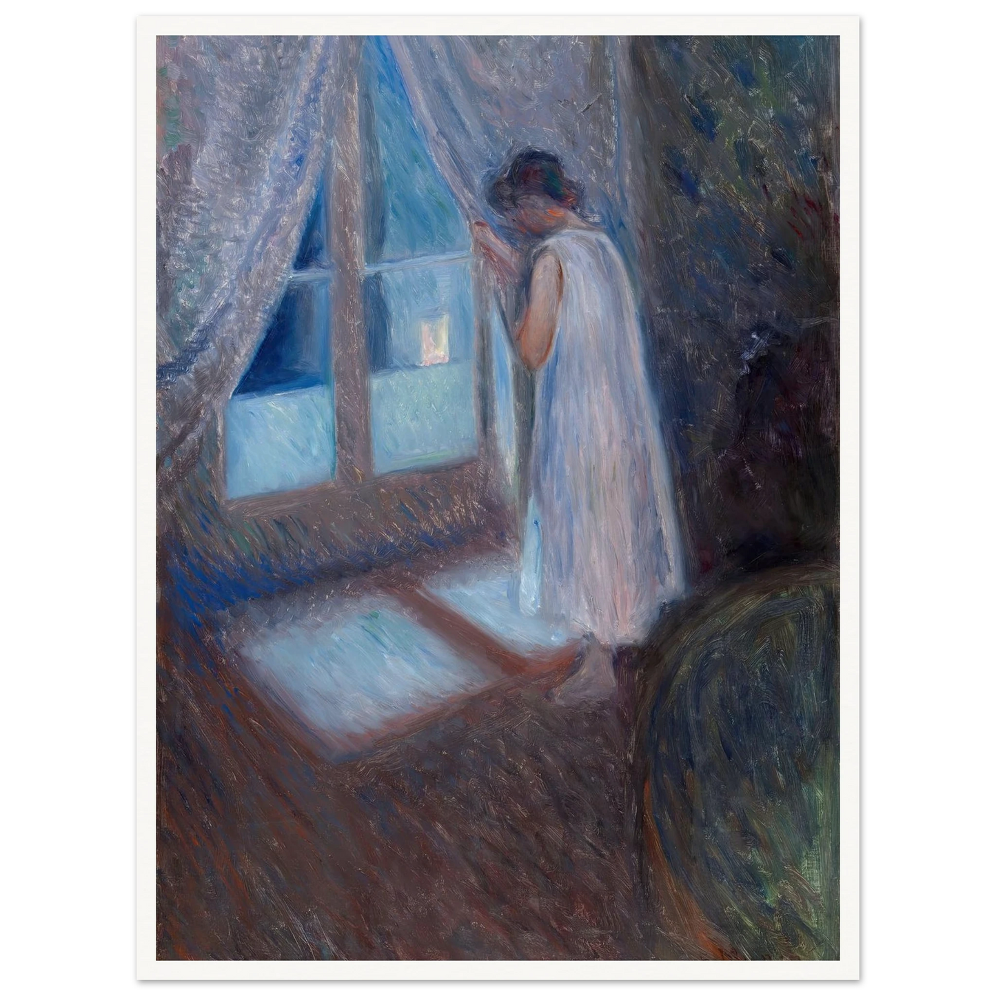 The Girl by the Window (1893) Art Print | Edvard Munch - Framed Poster - 30x40 cm / 12x16″ - Black frame