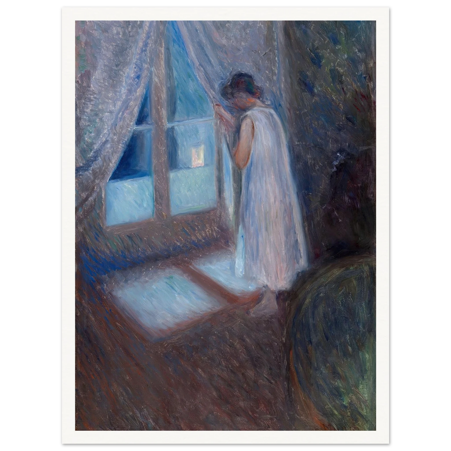 The Girl by the Window (1893) Art Print | Edvard Munch - Framed Poster - 30x40 cm / 12x16″ - Black frame