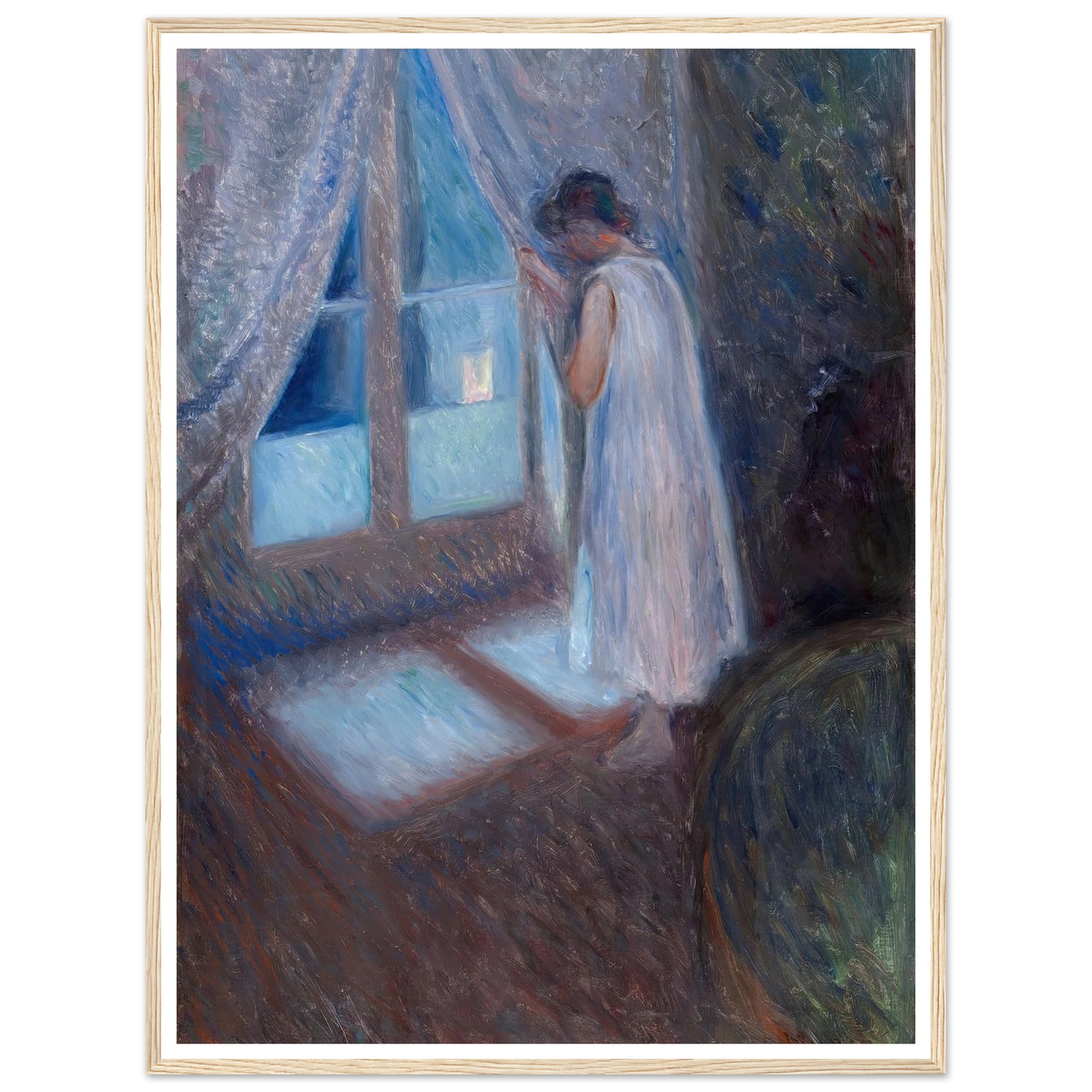 The Girl by the Window (1893) Art Print | Edvard Munch - Framed Poster - 30x40 cm / 12x16″ - Black frame