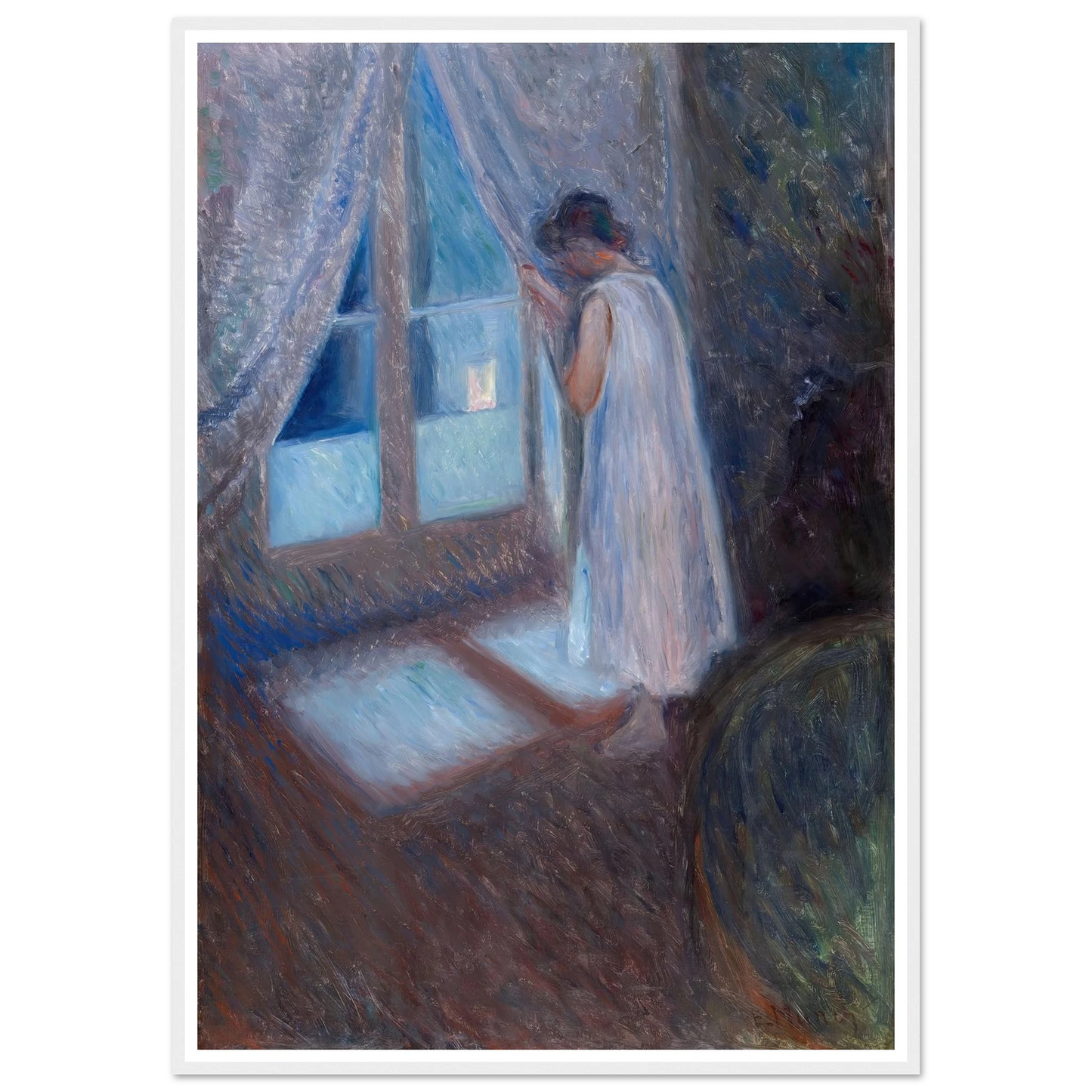 The Girl by the Window (1893) Art Print | Edvard Munch - Framed Poster - 30x40 cm / 12x16″ - Black frame