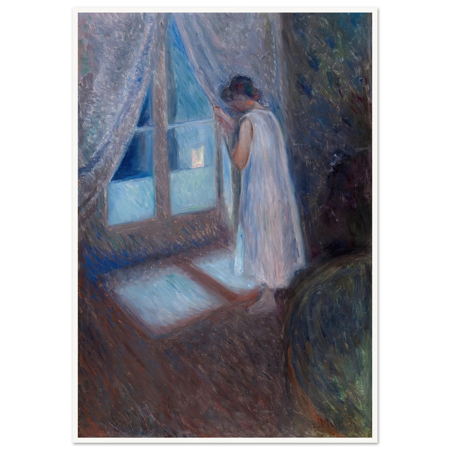 The Girl by the Window (1893) Art Print | Edvard Munch - Framed Poster - 30x40 cm / 12x16″ - Black frame
