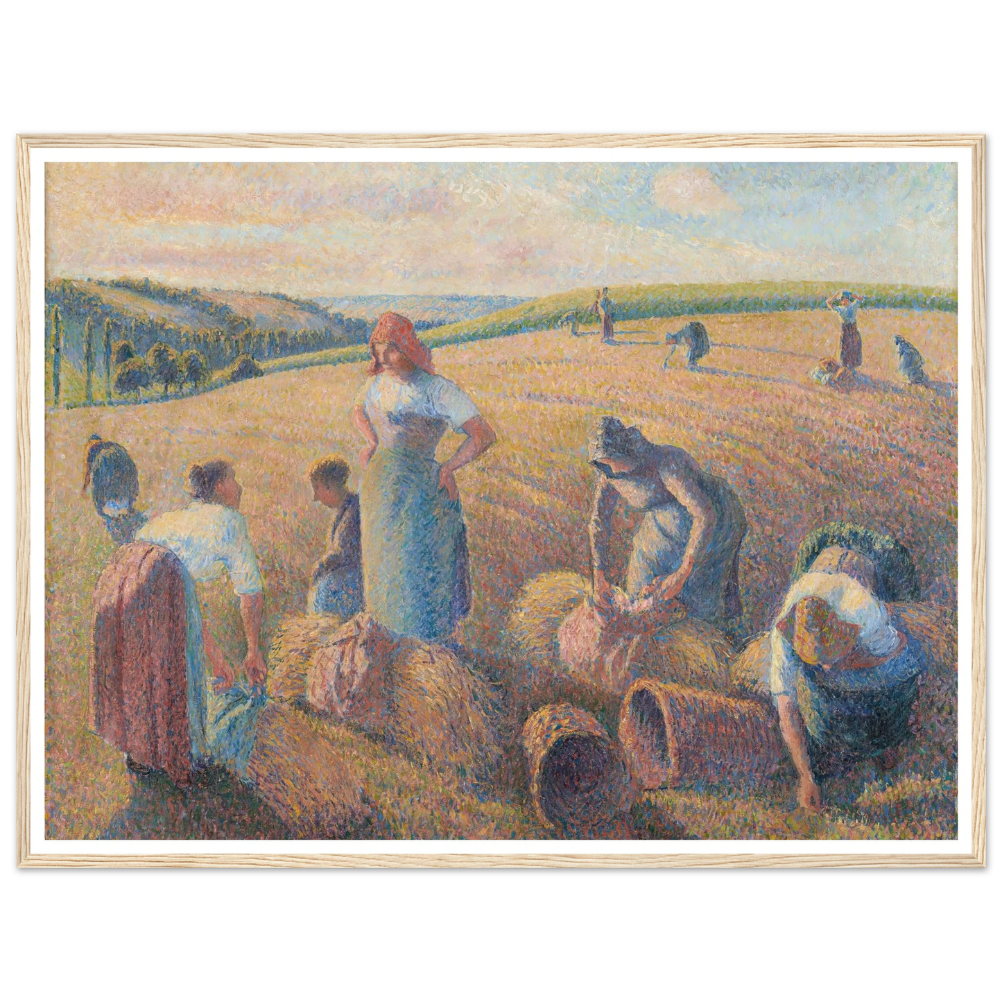 The Gleaners (1889) Art Print | Camille Pissarro - Framed Poster - 30x40 cm / 12x16″ - Black frame