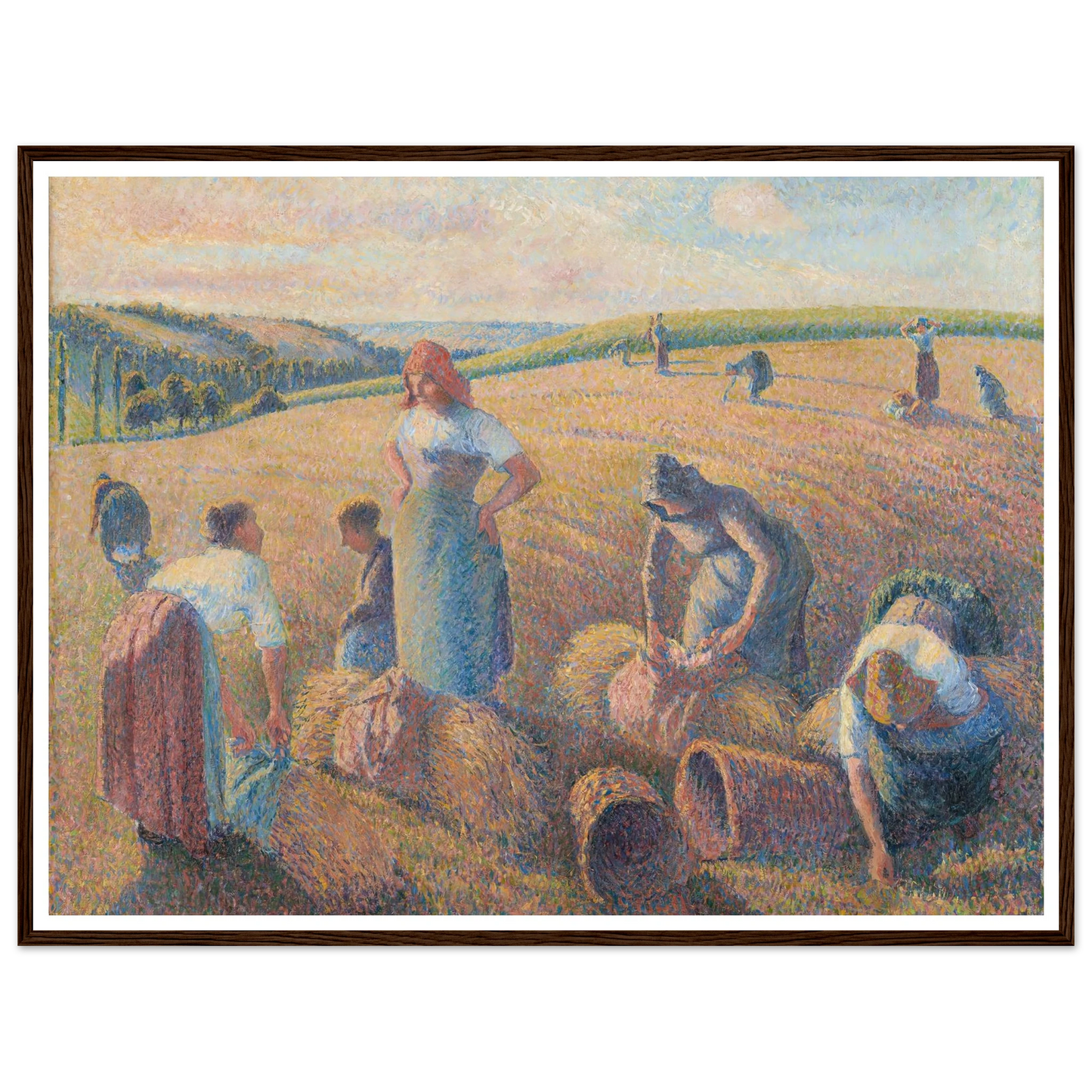 The Gleaners (1889) Art Print | Camille Pissarro - Framed Poster - 30x40 cm / 12x16″ - Black frame