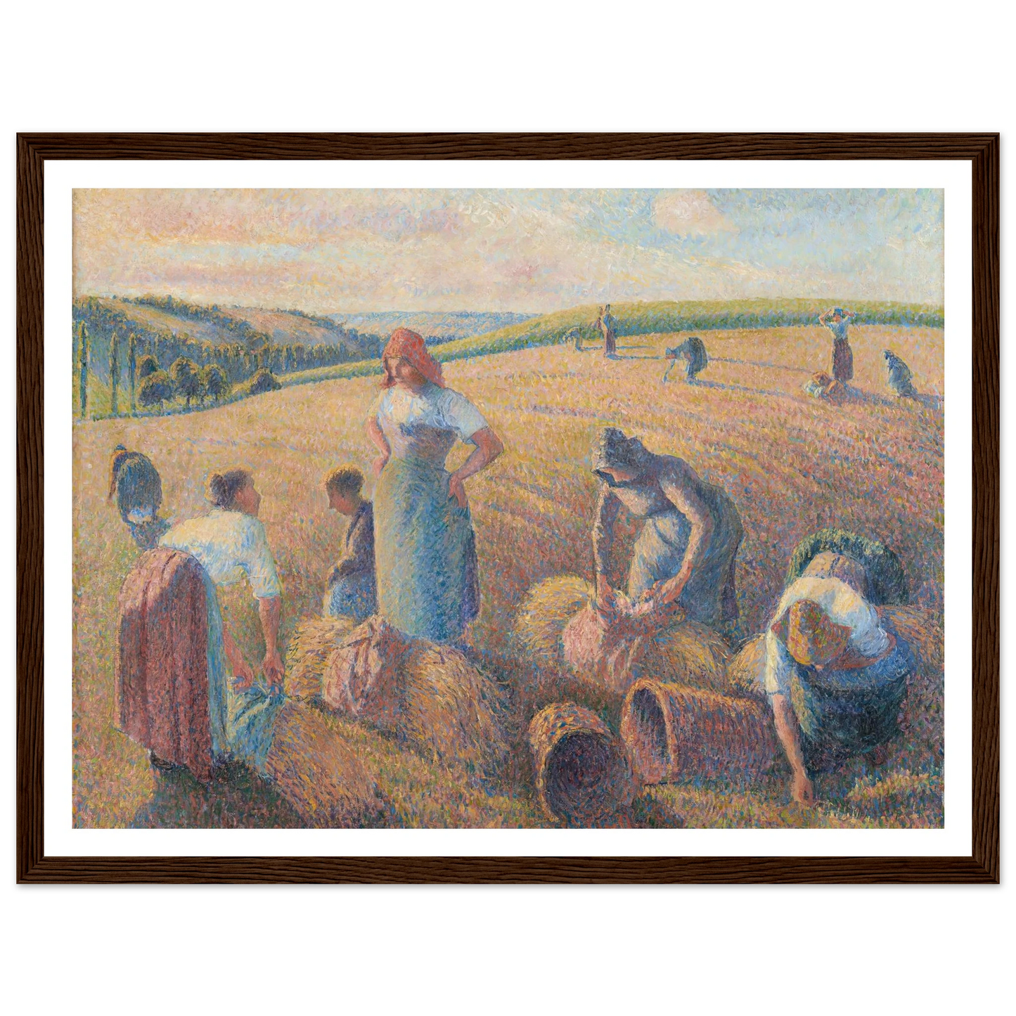 The Gleaners (1889) Art Print | Camille Pissarro - Framed Poster - 30x40 cm / 12x16″ - Black frame