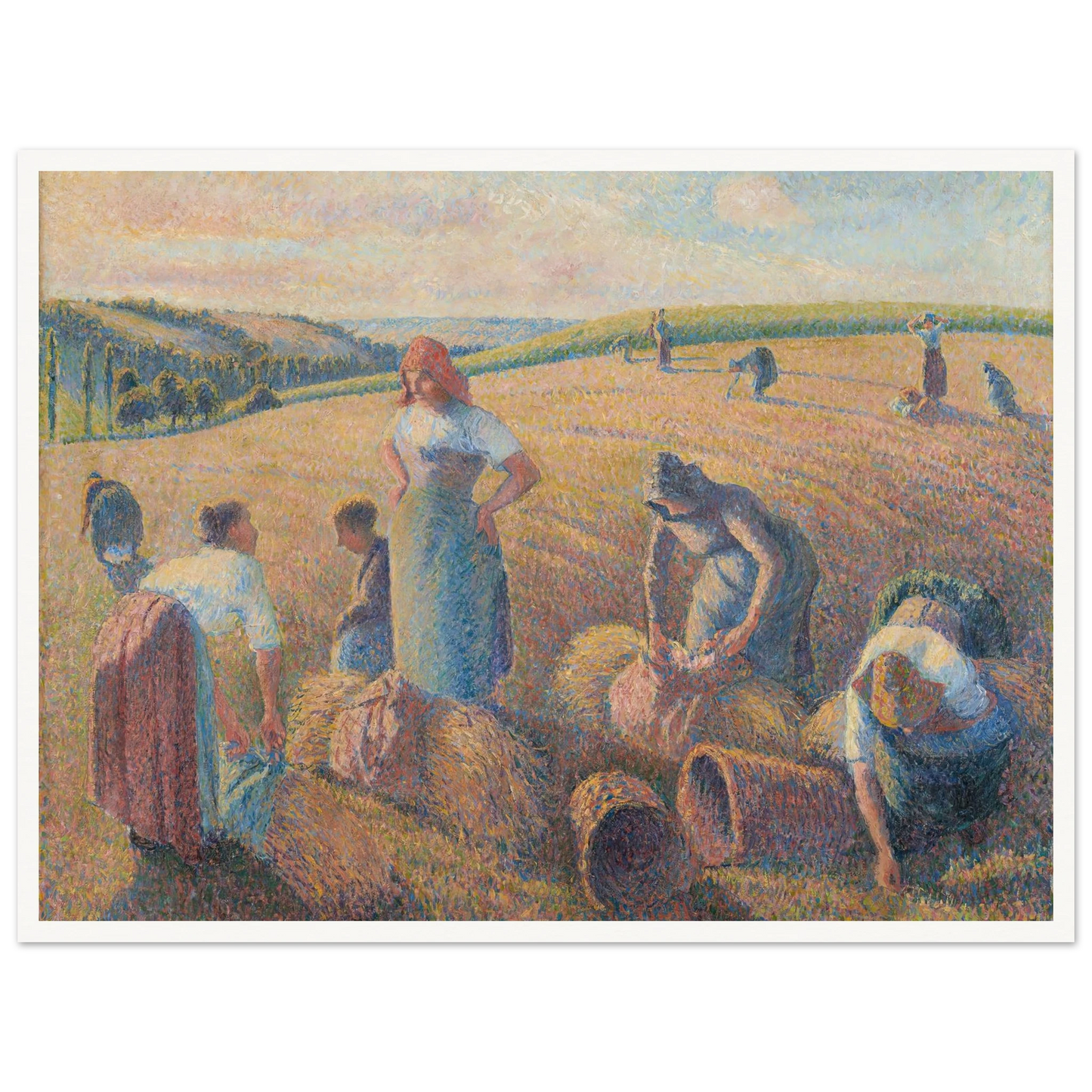 The Gleaners (1889) Art Print | Camille Pissarro - Framed Poster - 30x40 cm / 12x16″ - Black frame