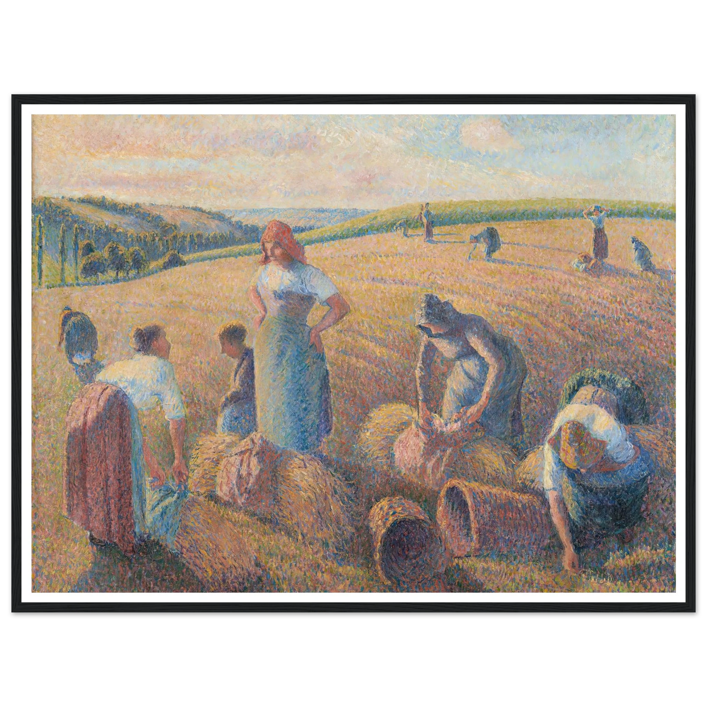 The Gleaners (1889) Art Print | Camille Pissarro - Framed Poster - 30x40 cm / 12x16″ - Black frame