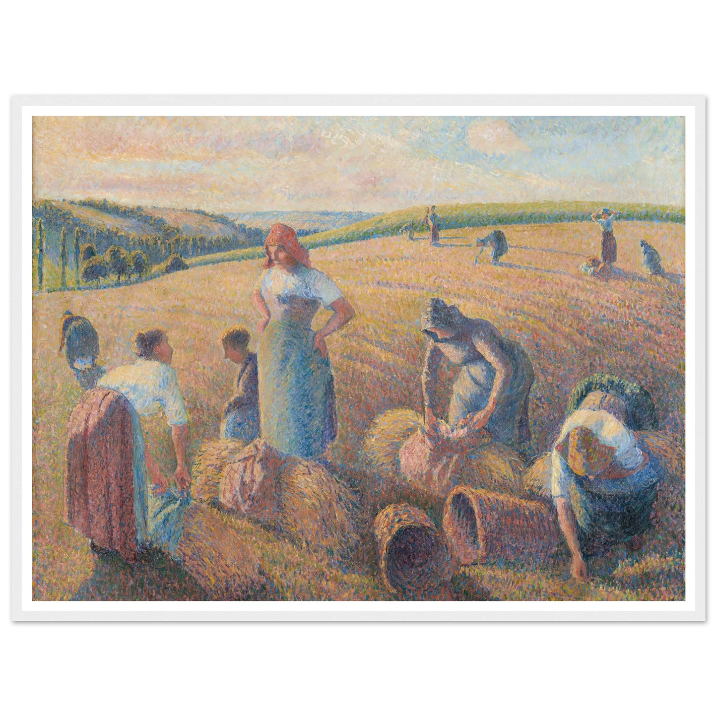 The Gleaners (1889) Art Print | Camille Pissarro - Framed Poster - 30x40 cm / 12x16″ - Black frame