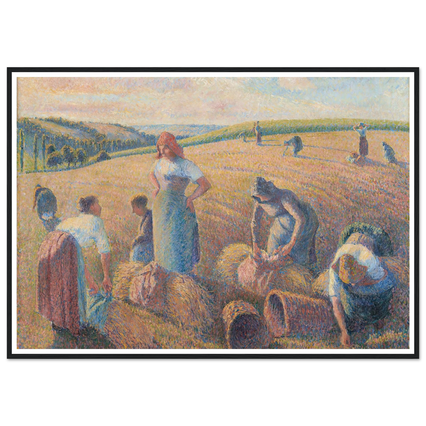The Gleaners (1889) Art Print | Camille Pissarro - Framed Poster - 30x40 cm / 12x16″ - Black frame