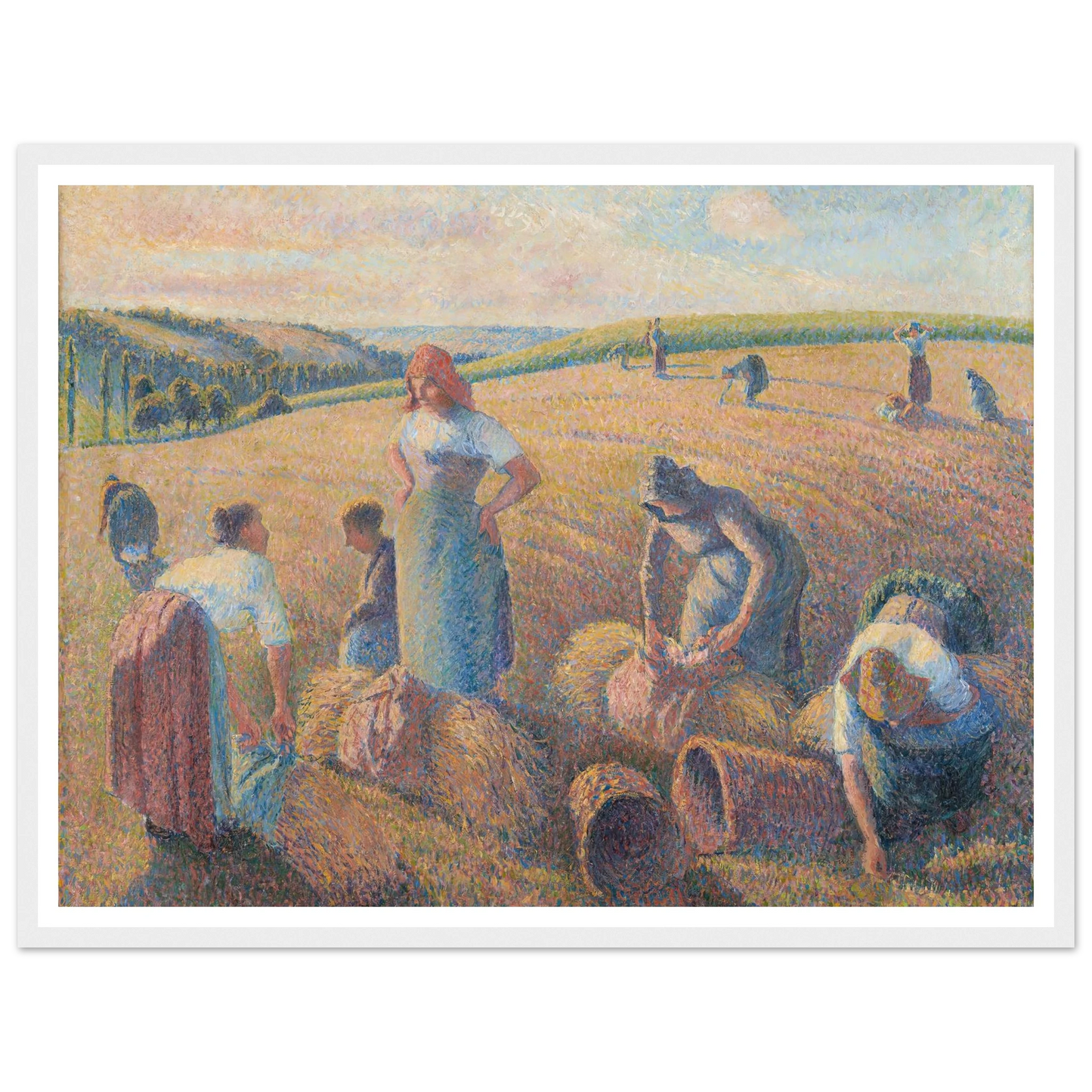 The Gleaners (1889) Art Print | Camille Pissarro - Framed Poster - 30x40 cm / 12x16″ - Black frame