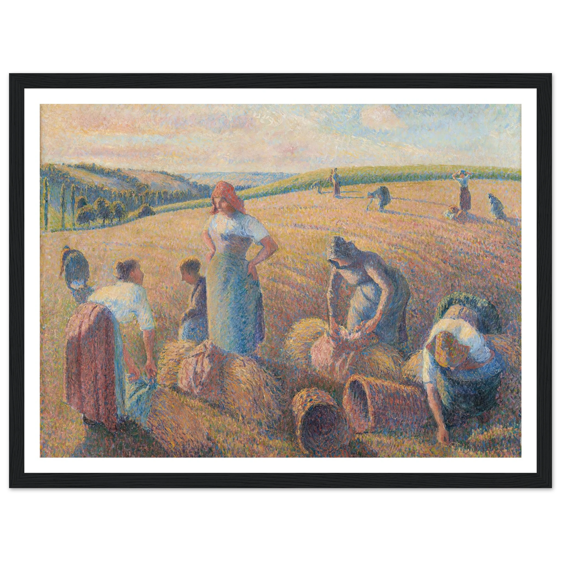 The Gleaners (1889) Art Print | Camille Pissarro - Framed Poster - 30x40 cm / 12x16″ - Black frame