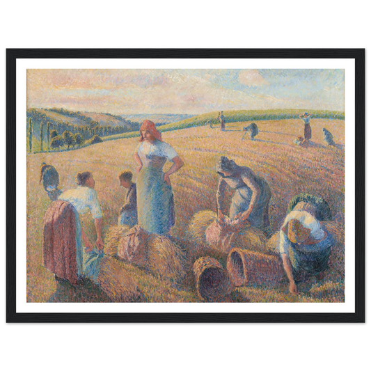 The Gleaners (1889) Art Print | Camille Pissarro - Framed Poster - 30x40 cm / 12x16″ - Black frame