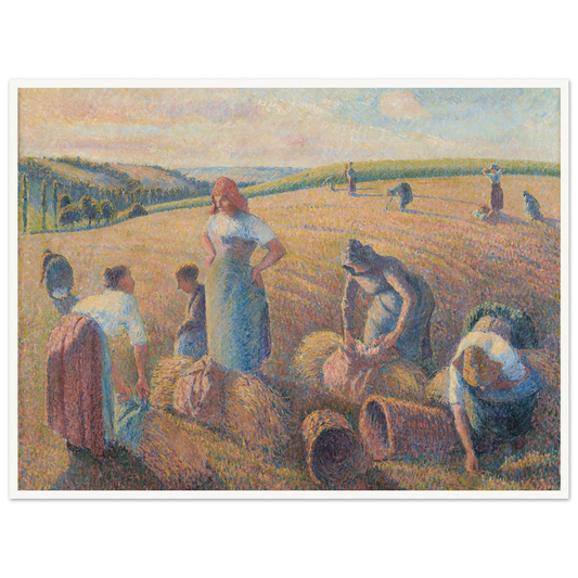The Gleaners (1889) Art Print | Camille Pissarro - Framed Poster - 30x40 cm / 12x16″ - Black frame