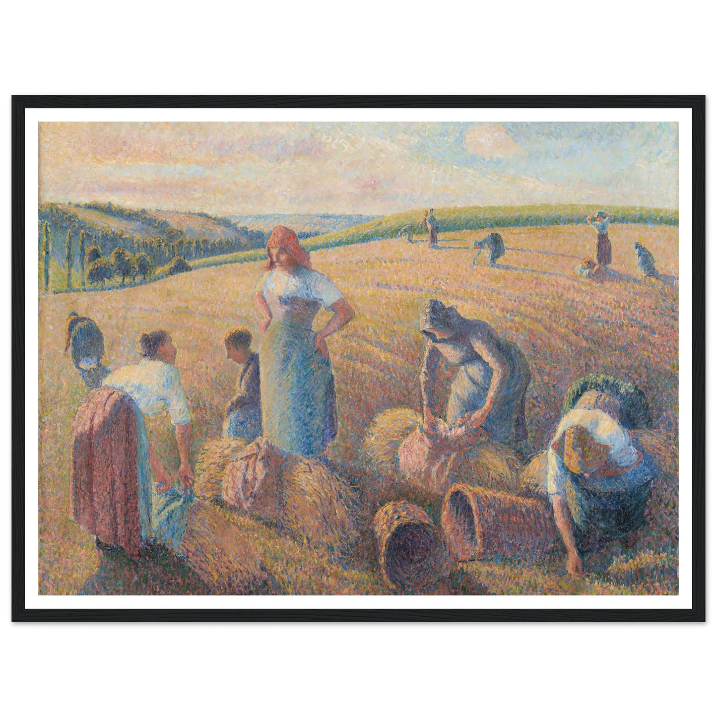 The Gleaners (1889) Art Print | Camille Pissarro - Framed Poster - 30x40 cm / 12x16″ - Black frame