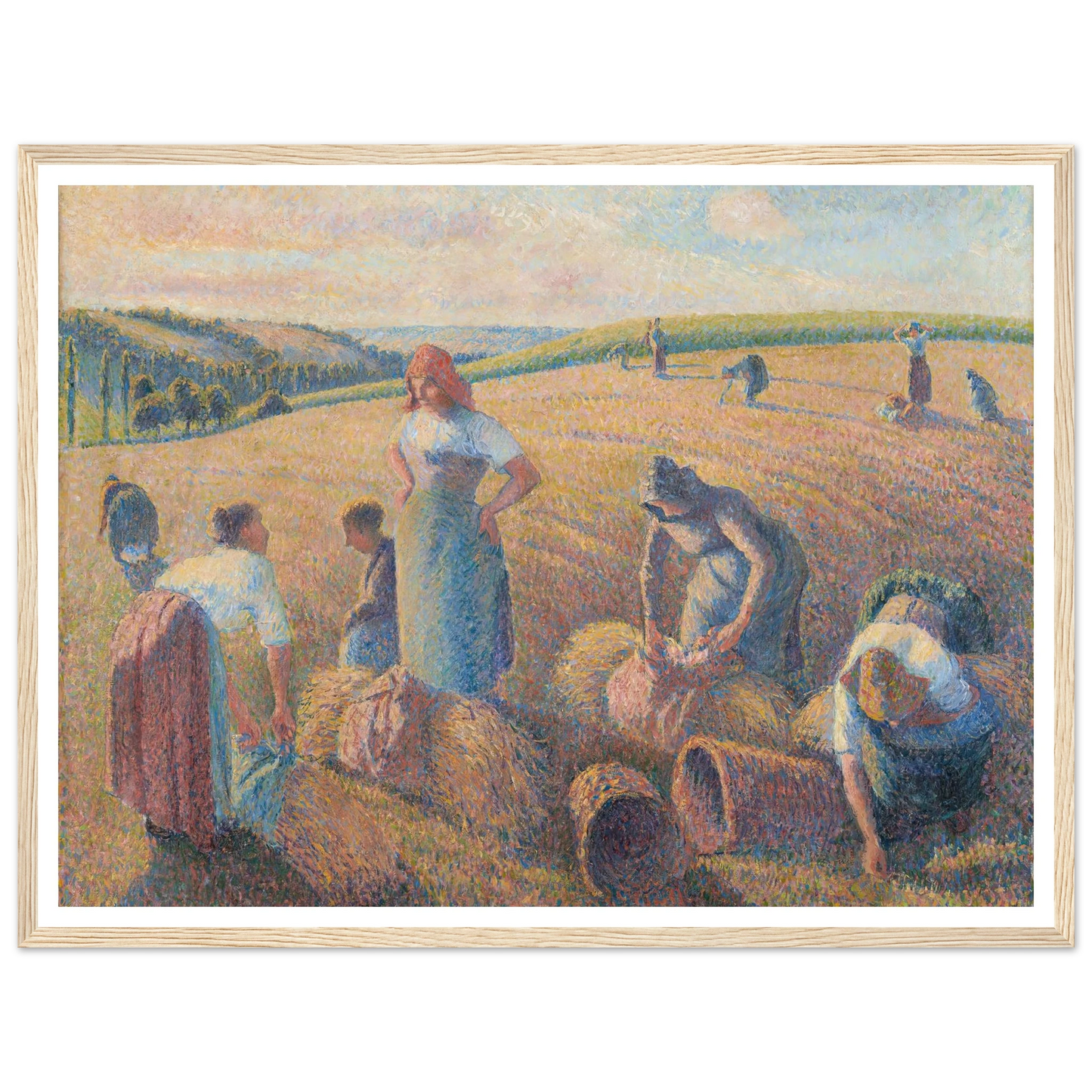 The Gleaners (1889) Art Print | Camille Pissarro - Framed Poster - 30x40 cm / 12x16″ - Black frame