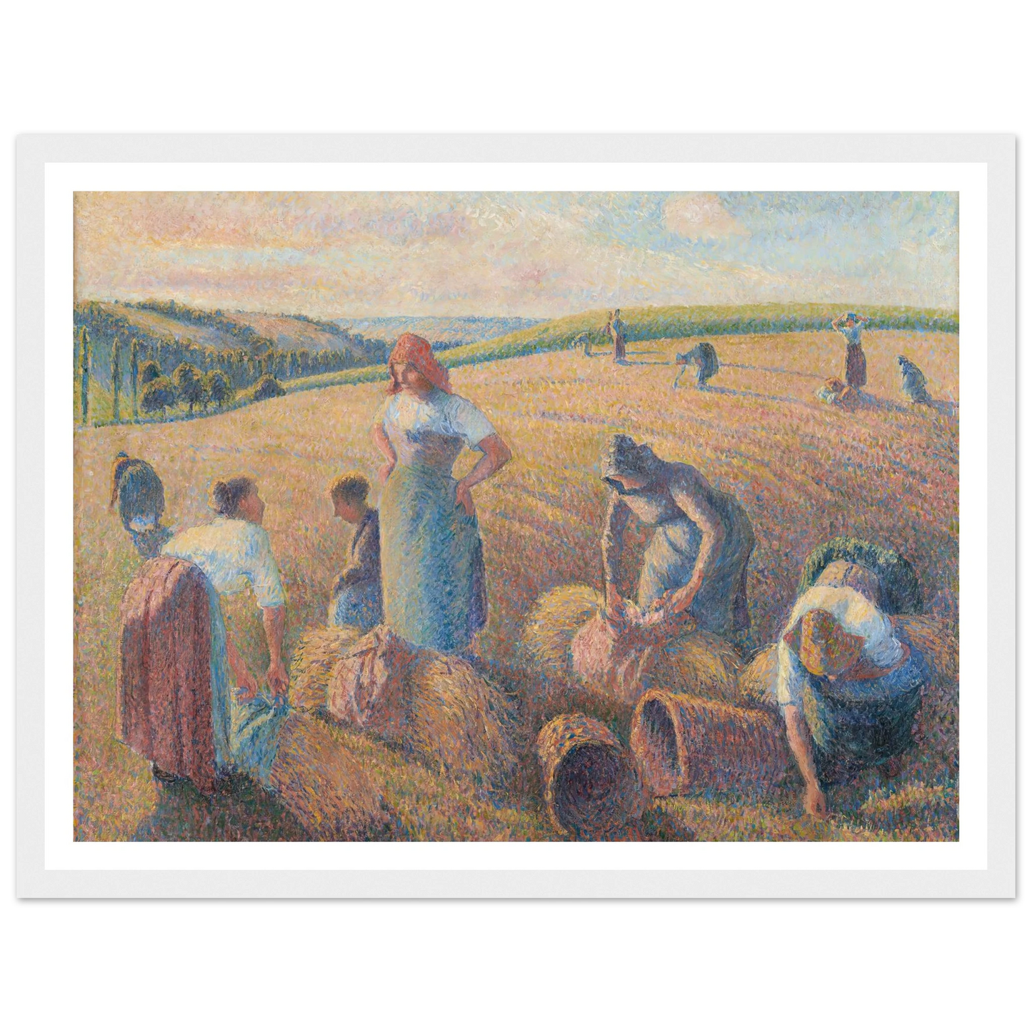 The Gleaners (1889) Art Print | Camille Pissarro - Framed Poster - 30x40 cm / 12x16″ - Black frame