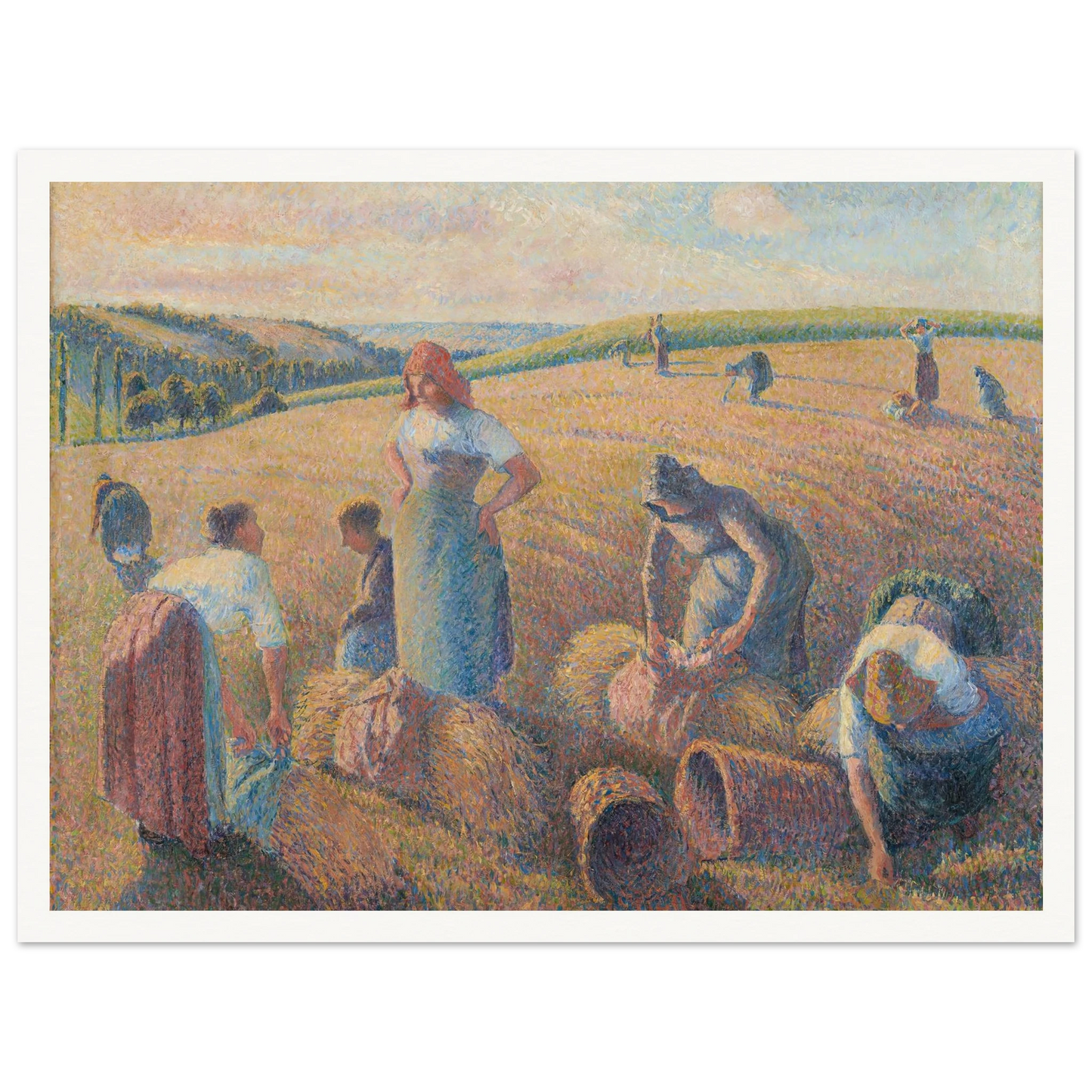 The Gleaners (1889) Art Print | Camille Pissarro - Framed Poster - 30x40 cm / 12x16″ - Black frame