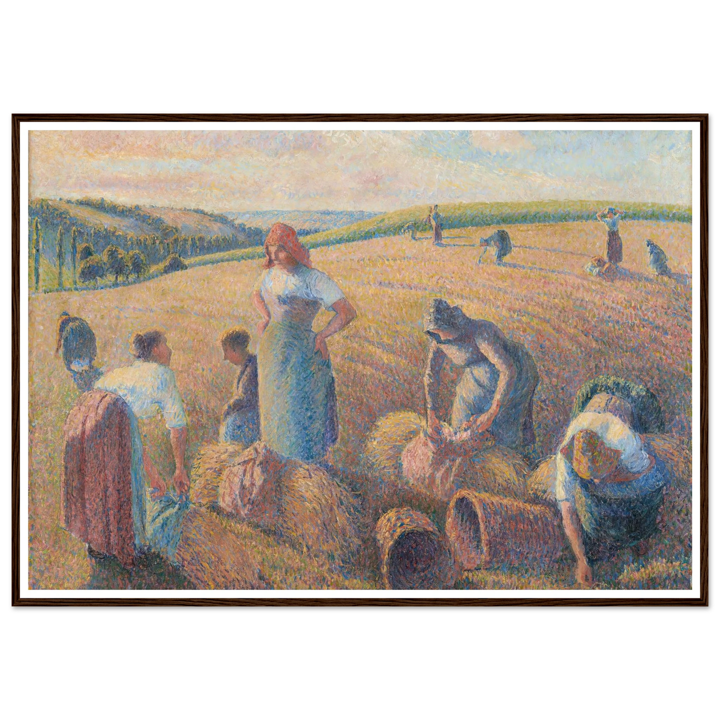 The Gleaners (1889) Art Print | Camille Pissarro - Framed Poster - 30x40 cm / 12x16″ - Black frame