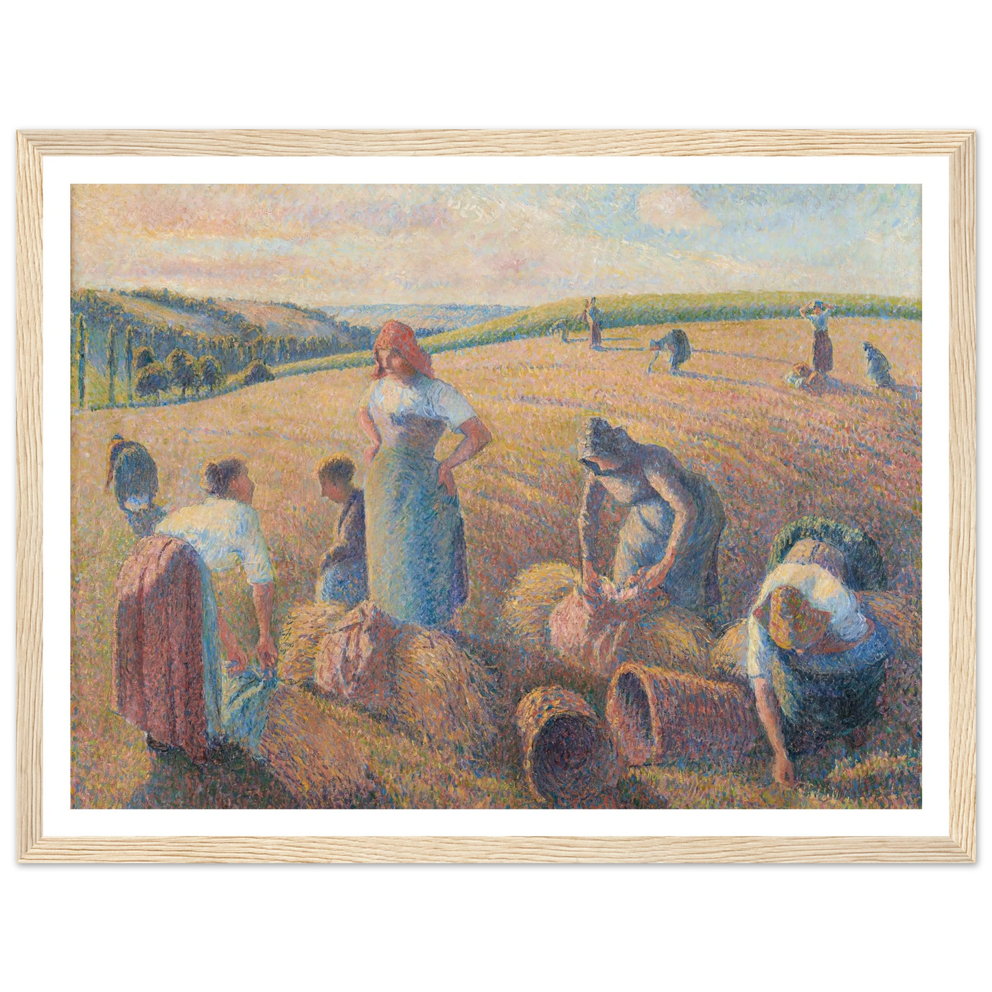 The Gleaners (1889) Art Print | Camille Pissarro - Framed Poster - 30x40 cm / 12x16″ - Black frame