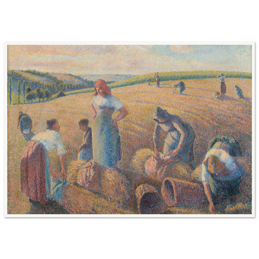 The Gleaners (1889) Art Print | Camille Pissarro - Framed Poster - 30x40 cm / 12x16″ - Black frame
