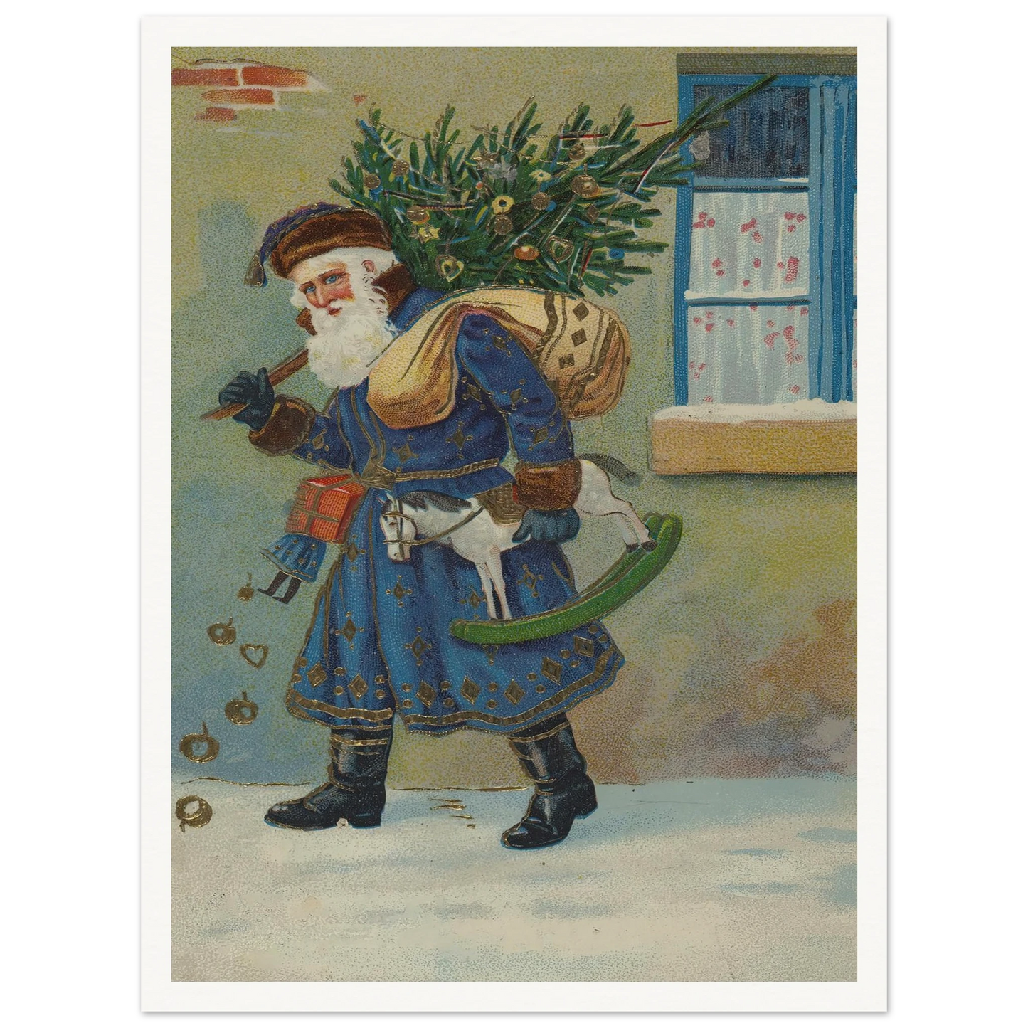 The Gnome's Festive Burden - Framed Poster - 30x40 cm / 12x16″ - Black frame