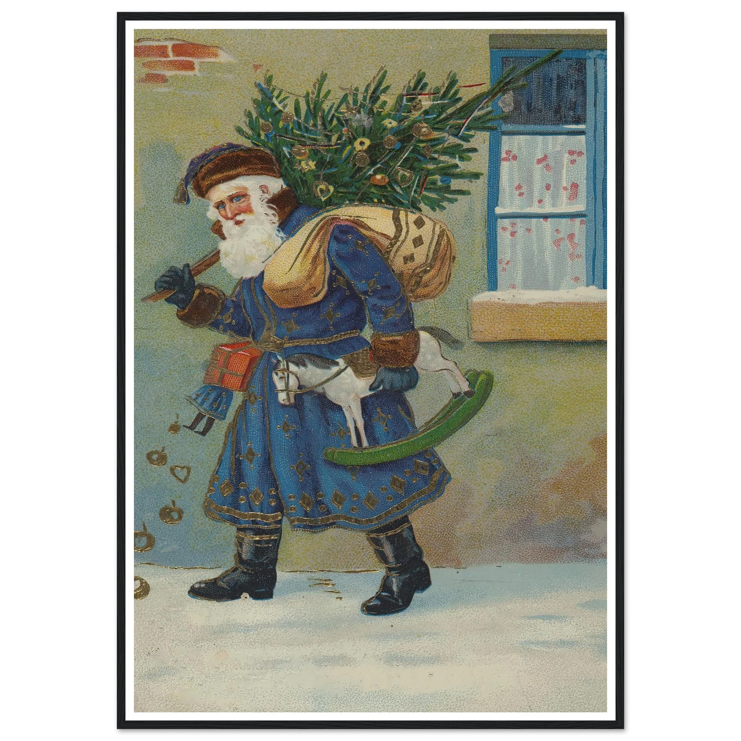 The Gnome's Festive Burden - Framed Poster - 30x40 cm / 12x16″ - Black frame