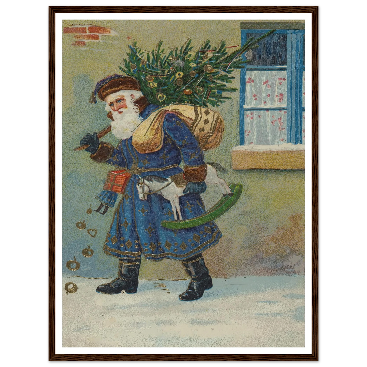 The Gnome's Festive Burden - Framed Poster - 30x40 cm / 12x16″ - Black frame