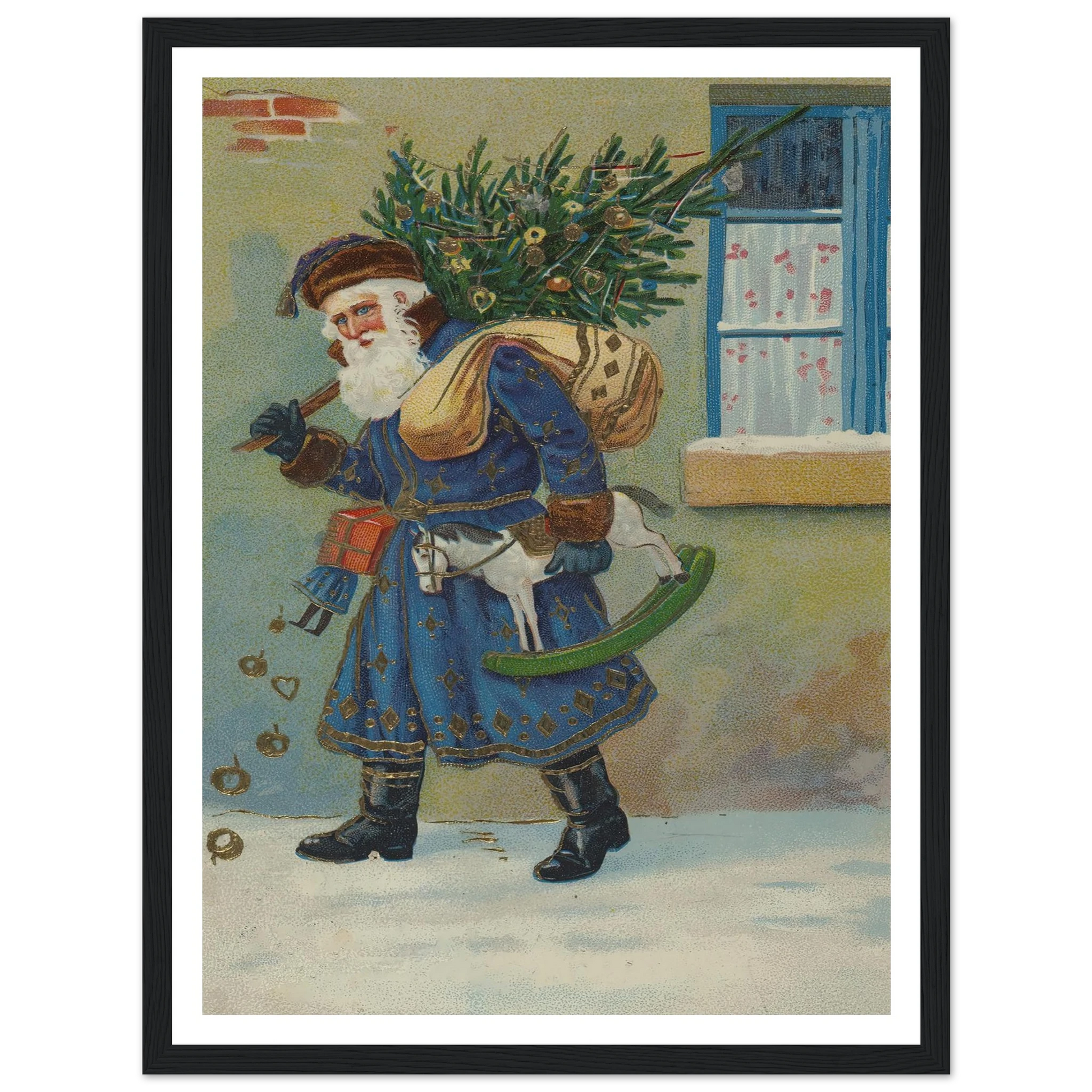 The Gnome's Festive Burden - Framed Poster - 30x40 cm / 12x16″ - Black frame