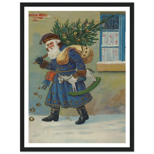 The Gnome's Festive Burden - Framed Poster - 30x40 cm / 12x16″ - Black frame